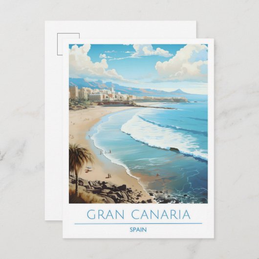 Gran Canaria Spanje Vintage Travel Briefkaart (Voorkant / Achterkant)