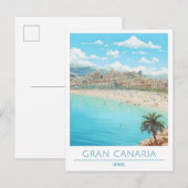 Gran Canaria Spanje Vintage Travel Briefkaart (Voorkant / Achterkant)