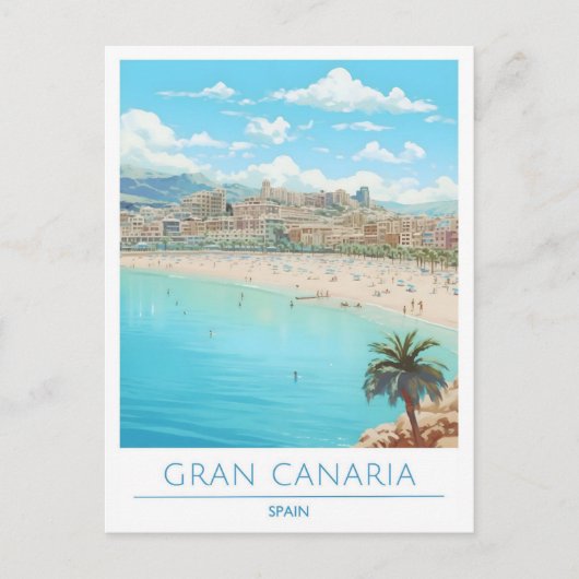 Gran Canaria Spanje Vintage Travel Briefkaart (Voorkant)
