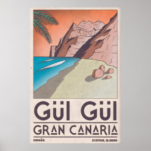 Gran Canaria Strandprint Kust Muurkunst (Keurig Poster