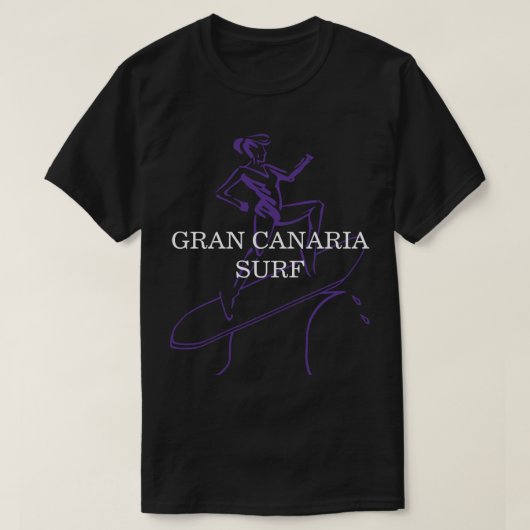 Gran Canaria Surf T-Shirt Black (Design voorkant)