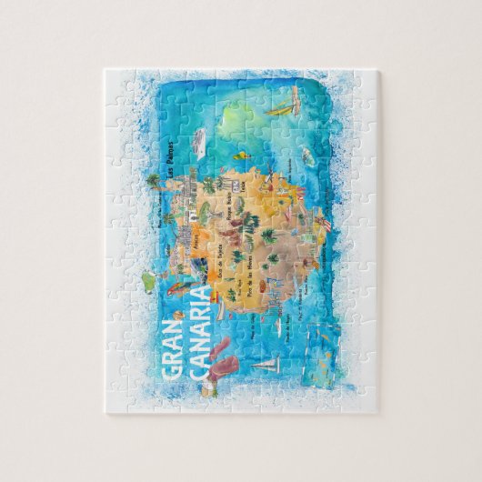 Gran Canaria Travel Map Legpuzzel (Verticaal)