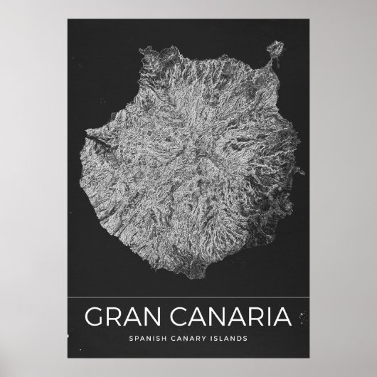 Gran Canaria Vintage Travel Map Poster (Voorkant)