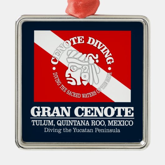 Gran Cenote (best caves) Metalen Ornament (Voorkant)