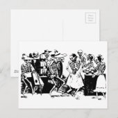 Gran Fandango Skeletons Dansend Mexico  Briefkaart (Voorkant / Achterkant)