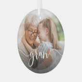 Gran Grandma Script Overlay Glas Ornament (Voorkant links)