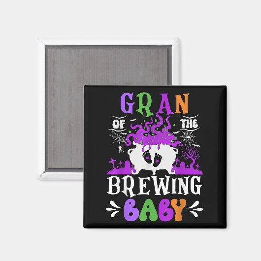 Gran Of The Brewing Baby Grandma To Be Halloween  Magneet (Voorkant / Achterkant)