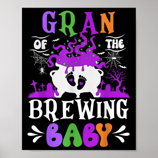 Gran Of The Brewing Baby Grandma To Be Halloween  Poster (Voorkant)