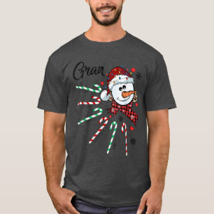 Gran Snowman Candy Cane Christmas Xmas Funny T-shirt