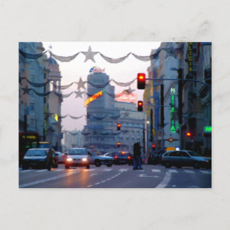 Gran Vía de Madrid en Navidad Briefkaart