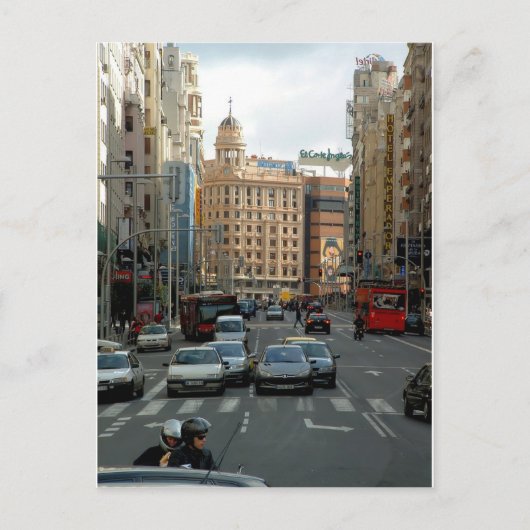 Gran Vía de Madrid, España Briefkaart (Voorkant)