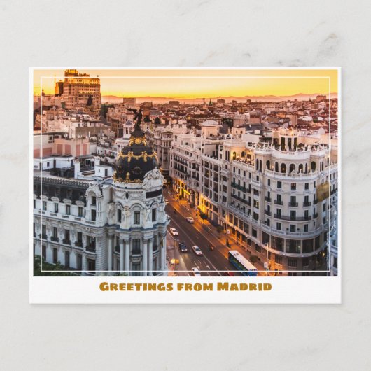 Gran Via Madrid Spanje Modern Briefkaart (Voorkant)