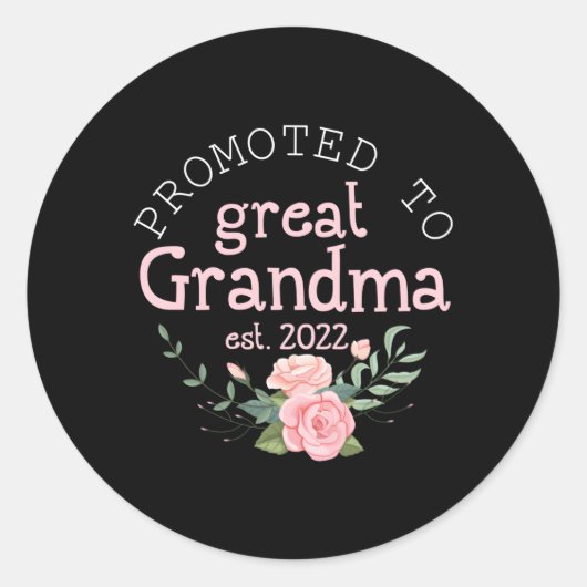 Gran voor de eerste keer naar Great Grandma Est 20 Ronde Sticker (Voorkant)