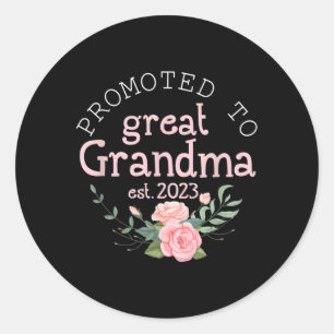 Gran voor de eerste keer naar Great Grandma Est 20 Ronde Sticker