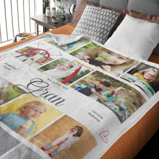 Gran We houden van je gepersonaliseerde harten Fleece Deken