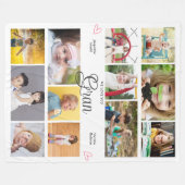 Gran We houden van je gepersonaliseerde harten Fleece Deken (Voorkant (Horizontaal))