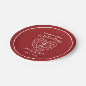 Granaat 2e jubileumfeest borden papieren bordje (Gekanteld)