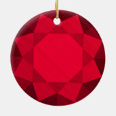 Granaat Edelsteen / Jewel Graphic Afbeelding Keramisch Ornament (Achterkant)