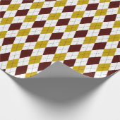 Granaat en Goud Classic Argyle Diamond Pattern Cadeaupapier (Hoek)