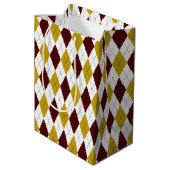 Granaat en Goud Classic Argyle Diamond Pattern Medium Cadeauzakje (Achterkant Gekanteld)