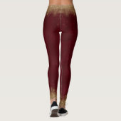 Granaat en Goud Elegant Leggings (Achterkant)