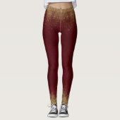 Granaat en Goud Elegant Leggings (Voorkant)