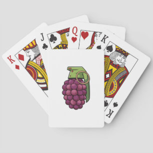 Granaat gemaakt van druiven pokerkaarten