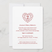 Granaat hart jubileum 2 jaar foto uitnodigingen (Achterkant)