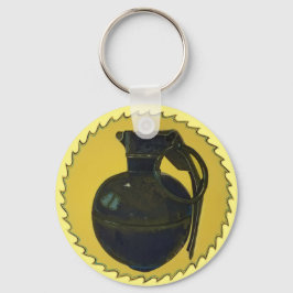 Granaat in groen op geel sleutelhanger