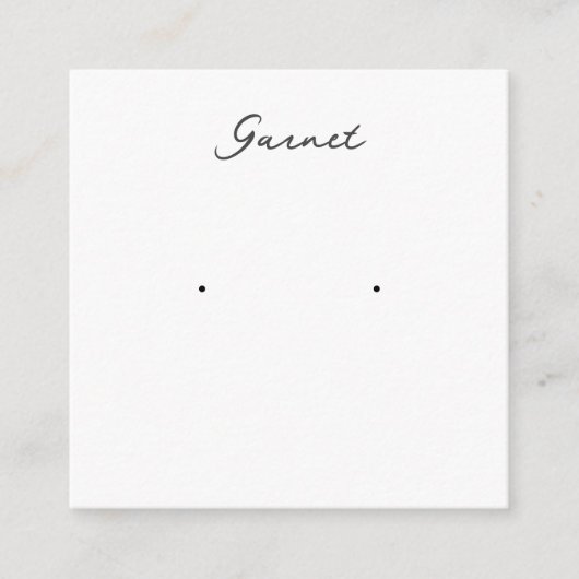 Granaat Oorbel Sieraden Display Kaart (Voorkant)