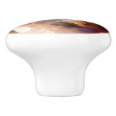 Granaat Rode Smokey Abstracte Waterverf Cloud Keramische Knop (Zijkant)