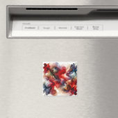 Granaat Rode Smokey Abstracte Waterverf Cloud Magneet (Insitu (Vaatwasser))