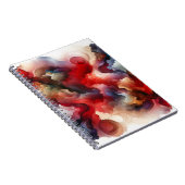 Granaat Rode Smokey Abstracte Waterverf Cloud Notitieboek (Rechterzijde)