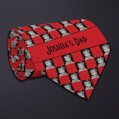 Granaat rood geruite foto stropdas