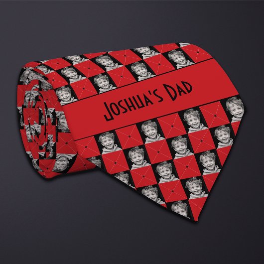 Granaat rood geruite foto stropdas