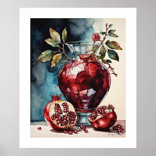Granaatappel - Afdrukken Poster (Voorkant)
