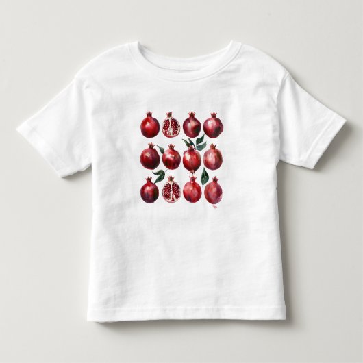 Granaatappel Aquarel Kunst Kinder Shirts (Voorkant)