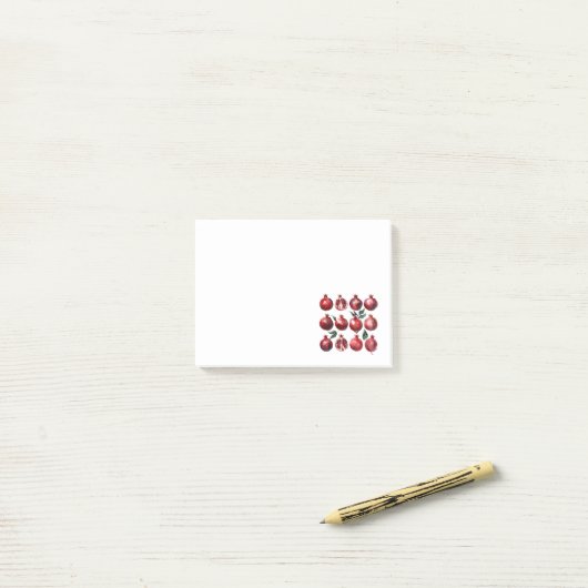 Granaatappel Aquarel Kunst Post-it® Notes (Op bureau)