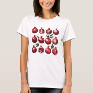 Granaatappel Aquarel Kunst T-shirt
