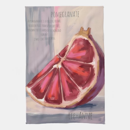 Granaatappel aquarel op gestructureerde achtergron theedoek (Verticaal)