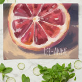 Granaatappel aquarel op gestructureerde achtergron theedoek (Gevouwen)