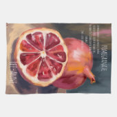 Granaatappel aquarel op gestructureerde achtergron theedoek (Horizontaal)