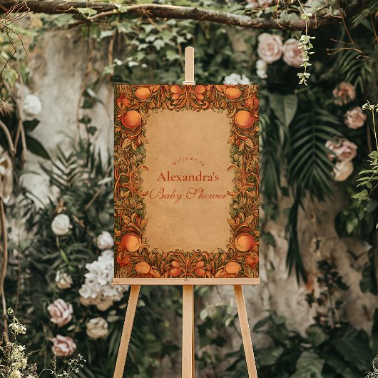  granaatappel Art Nouveau Baby shower Kaart