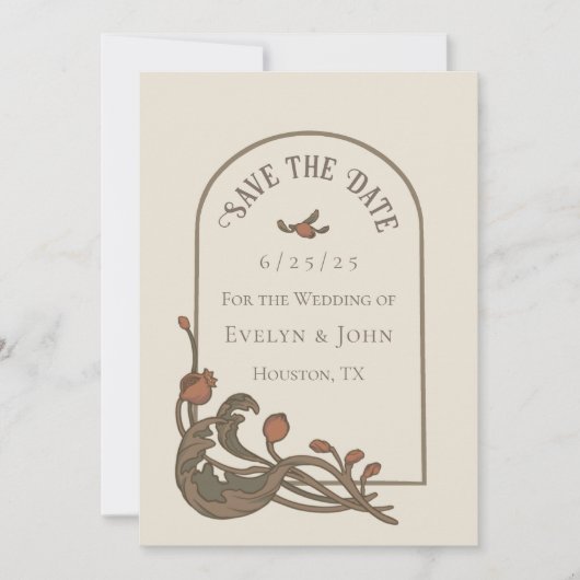  Granaatappel Bewaar de Datumkaart Save The Date (Voorkant)