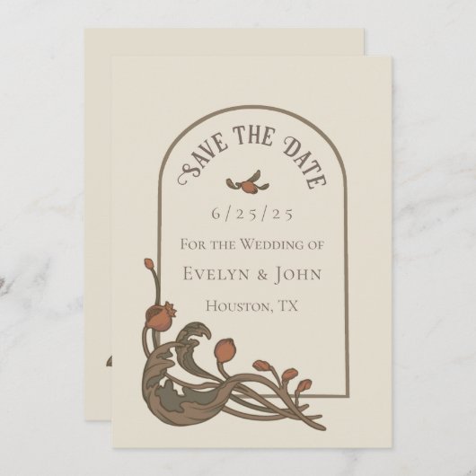  Granaatappel Bewaar de Datumkaart Save The Date (Voorkant / Achterkant)