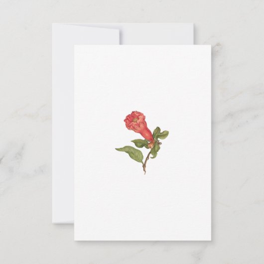 granaatappel bloei illustratie bedankkaart (Achterkant)