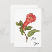  granaatappel bloei illustratie bedankkaart (Voorkant / Achterkant)