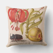 Granaatappel Bloem, Fruit en neushoorn Kever Kussen (Achterkant)