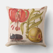 Granaatappel Bloem, Fruit en neushoorn Kever Kussen (Voorkant)