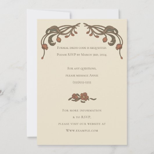 granaatappel booguitnodiging kaart (Achterkant)